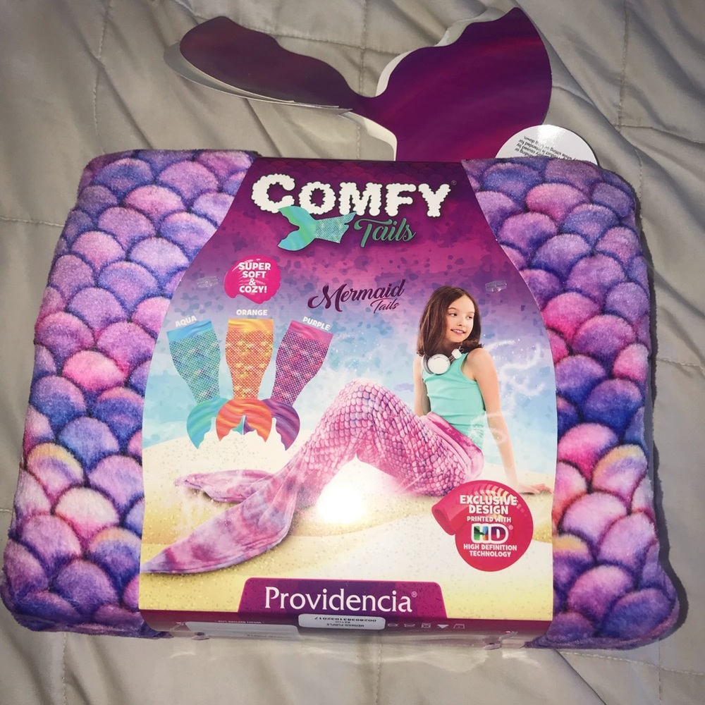 Mermaid tail blanket. Purple pink color